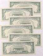 6 1963 Series Slider $5 Red Seal US Notes