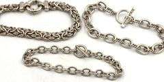 Group lot of 3 Vintage 925 sterling silver bracelets