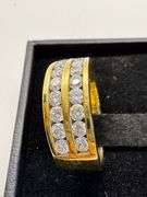 14K Yellow Gold Round Brilliant Cut Diamond Ring