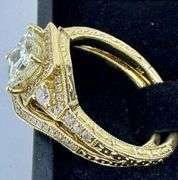 14K Yellow Gold Princess Cut Diamond Ring Set
