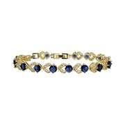 Gorgeous 18 Kt Gold Plate 5 Piece Lab Simulated Midnight Blue Sapphire Set