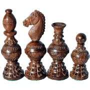 Hand-Carved Wooden Chess Pieces Set