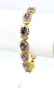 18 Kt Yellow Gold Plate 4 Piece Lab Simulated Alexandrite Jewelry Set