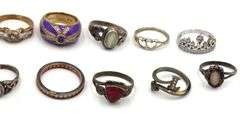 Group lot of Vintage 925 sterling silver rings