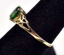 Dazzling 10K Yellow Gold Green Gemstone Ring