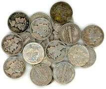 20 Assorted Mercury Silver Dimes