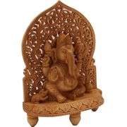 Large Hand-Carved Wooden Ganesha Wood