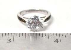CZ Gemstone Camo Ring in Sterling Silver