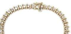 14kt Yellow gold 3.05ctw diamond S tennis bracelet
