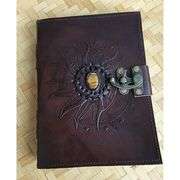 Handmade Brown Leather Journal Embossed Cover