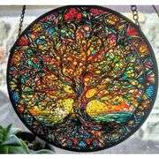 Tree of Life Stained Glass Suncatcher
