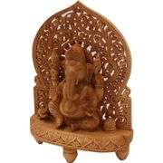Large Hand-Carved Wooden Ganesha Wood