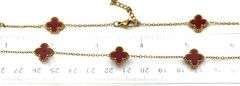 Gold plated clover station necklace
