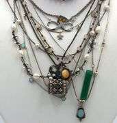 Group lot of 13 Vintage 925 sterling silver necklaces