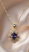 18 Kt Yellow Gold Plate 4 Piece Lab Simulated Alexandrite Jewelry Set