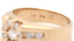 Gents 0.75ctw Diamond Sun Ray Ring in 14K