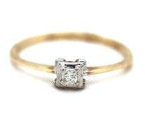 10kt Yellow gold princess cut diamond ring