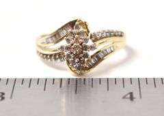 Sparkling 10K Yellow Gold Diamond Ring