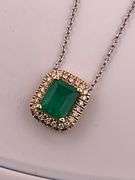 CERTIFIED COLOMBIAN EMERALD AND DIAMOND NECKLACE