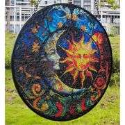 Sun and Moon Stained Glass Suncatcher