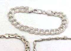Group lot of 3 Vintage 925 sterling silver bracelets