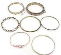 Group lot of Vintage 925 sterling silver bangles