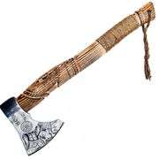 Carbon Steel Viking Bearded Axe with Ash Wood Handle