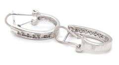 14kt White gold 0.50ctw round brilliant cut diamond J hoop earrings