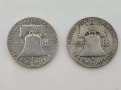 1954 P&D Silver Franklin Half Dollars