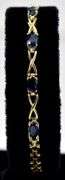 Brilliant Blue Sapphire Bracelet in 14K Yellow Gold