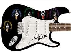 KISS Vinnie Vincent Autographed Signed 1/1 Custom Graphics Photo Guitar ACOA