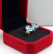 14kt Yellow gold blue topaz stud earrings