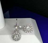 Exceptional 3.15 Ctw Ice Blue Lab Simulated Diamond Earrings