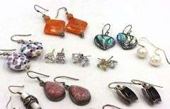 Group lot of 925 sterling silver earrings