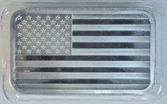 Pure .999 fine Silver 5 Troy Oz American Flag bar in plastic