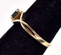 Pretty 10K Yellow Gold Diamond and Blue Sapphire Gemstone Ring
