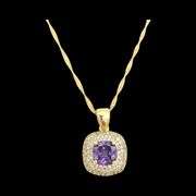 18 Kt Yellow Gold Plate 4 Piece Lab Simulated Alexandrite Jewelry Set