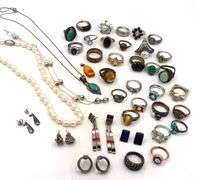 Big group lot of vintage 925 sterling silver jewelry