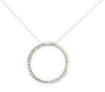 1.55ctw Diamond Open Circle Pendant Necklace in 14K