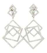 18kt White gold 4.00ctw Diamond Geometric Statement Dangle Earrings
