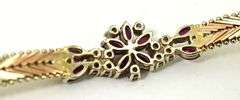 Dazzling 14K Tri-Color Ruby and Diamond Bracelet