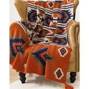 Southwest Tribal Throw Blanket with Fringe
