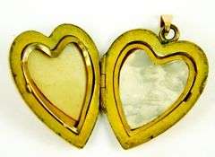 Vintage Large Gold Filled Engraved Heart Locket Pendant