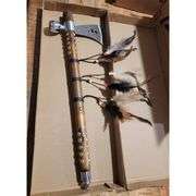 Native American Style Peace Pipe Tomahawk Axe