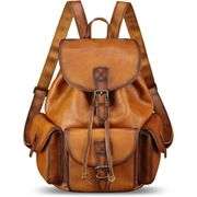 Genuine Leather Vintage-Style Backpack