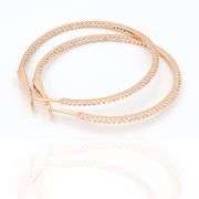 18k Rose Gold Natural Diamond Hoop Earrings