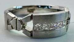 14K White Gold Princess Cut Diamond Ring