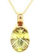 16kt Yellow gold Lemon quartz fancy cut pendant on chain
