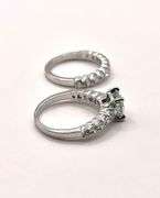 14 K White Gold Plate 2 Band Stackable 3.75 Ct Lab Simulated Diamond Ring