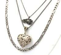 Group lot of 3 vintage 925 sterling silver necklaces